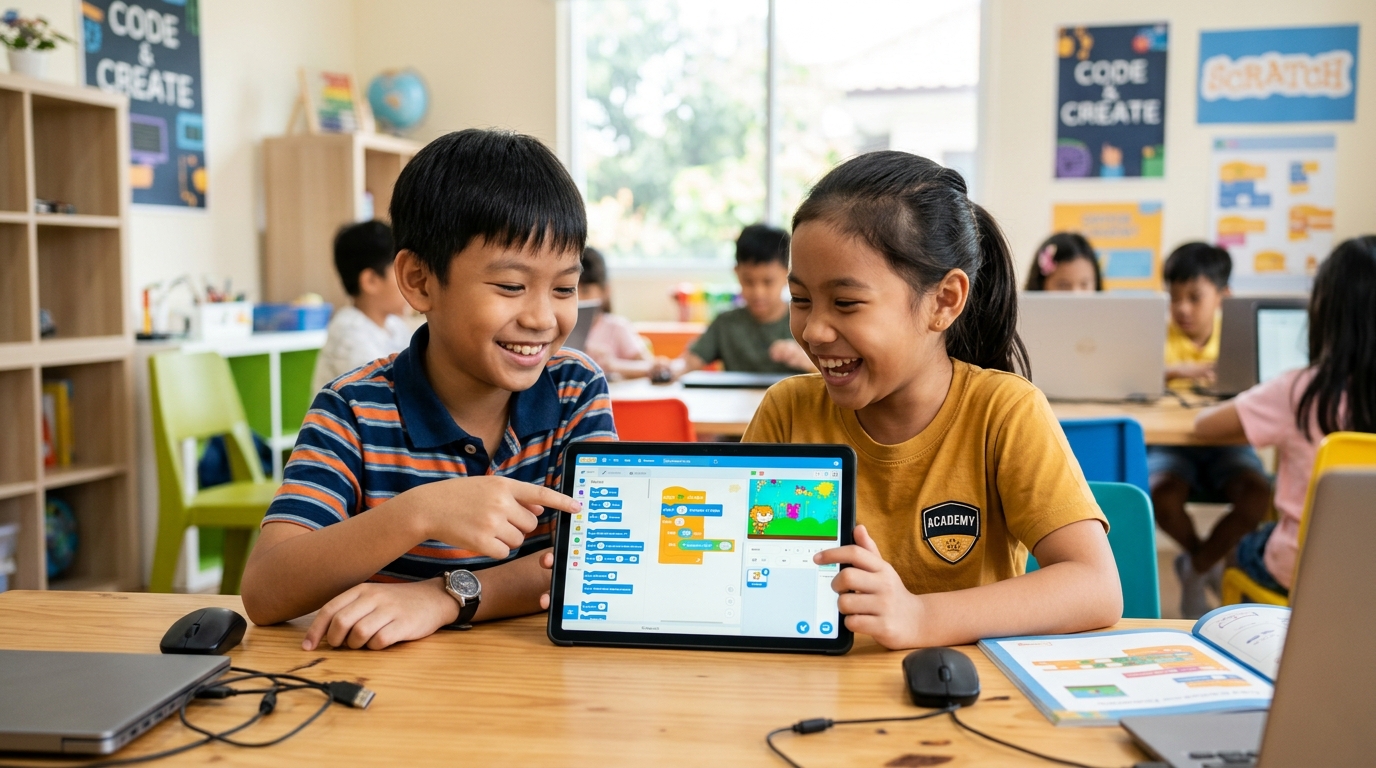 Suasana Belajar Coding Anak di Metro Coding Kids